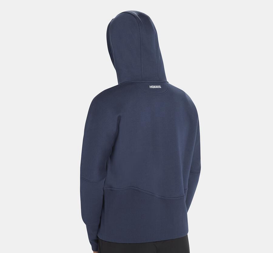 Sweat À Capuche Hoka One One Performance Femme - Bleu Marine - YFA-203574